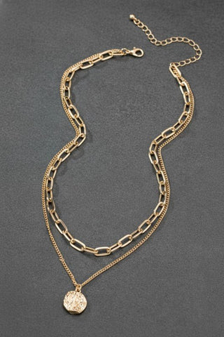 Gold Layered Chain Necklace With Charm - Simply Me Boutique