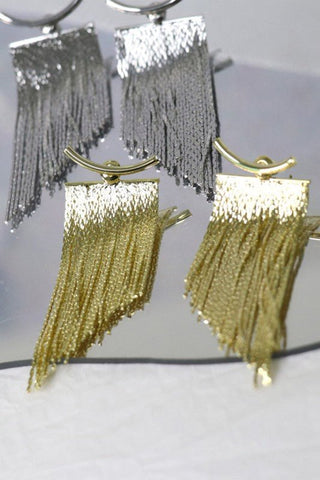 (Gold, Silver) Fringe Drop Earrings - Simply Me Boutique