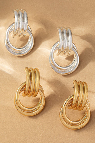 (Gold, Silver) Luxe Layered Hoops - Simply Me Boutique