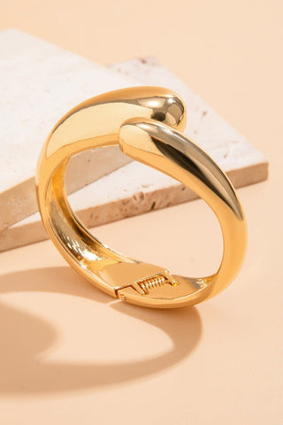 (Gold, Silver) Single Curved Bangle Bracelet - Simply Me Boutique