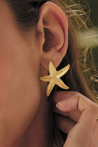 Gold Stainless Steel Starfish Earrings - Simply Me Boutique