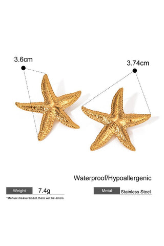 Gold Stainless Steel Starfish Earrings - Simply Me Boutique