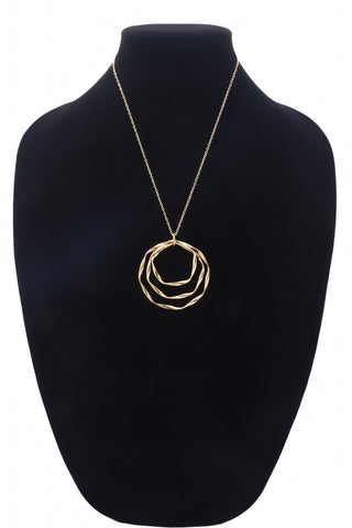 Gold Wavy Circle Pendant Necklace - Simply Me Boutique