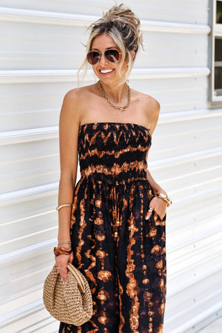 Golden Glow Brown Jumpsuit - Simply Me Boutique