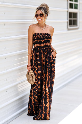 Golden Glow Brown Jumpsuit - Simply Me Boutique