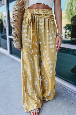 Good As Gold Front Tie Pants - Simply Me Boutique