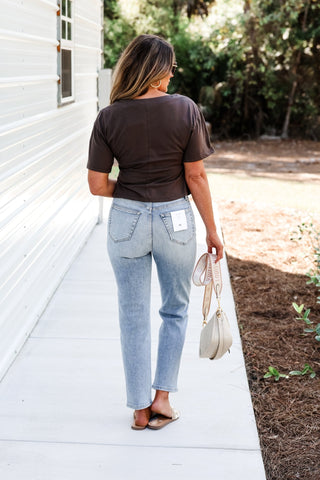 Good Luck Babe Brown Knit Top - Simply Me Boutique