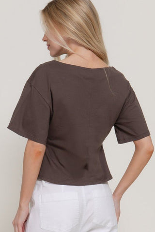 Good Luck Babe Brown Knit Top - Simply Me Boutique