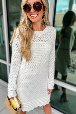 Gracefully Yours Cream Sweater Dress - Simply Me Boutique