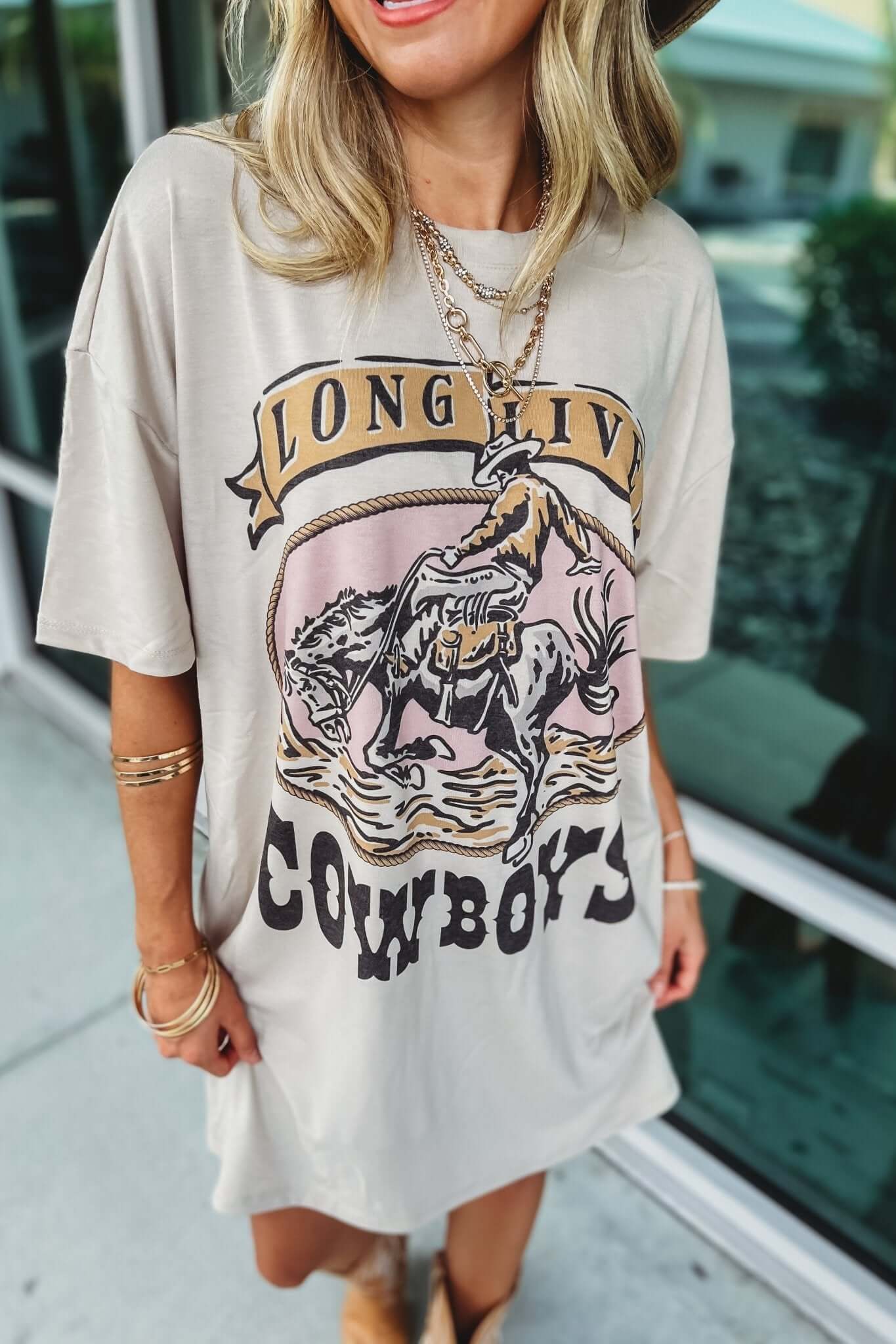 cowboys jersey dress Women's Gameday Couture Navy Dallas Cowboys Perfect Score Vintage T-Shirt Dress Size: Large