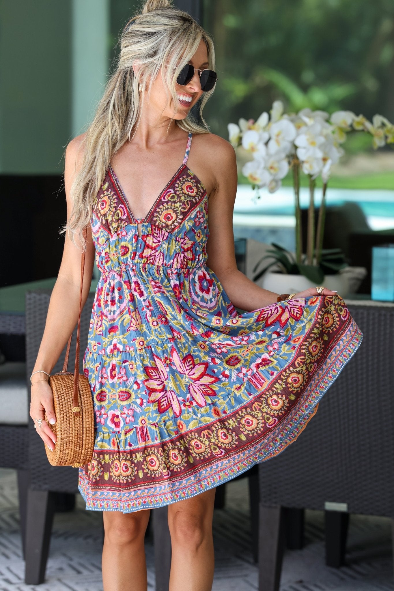 Gypsy Soul Tie Back Dress M 6/8