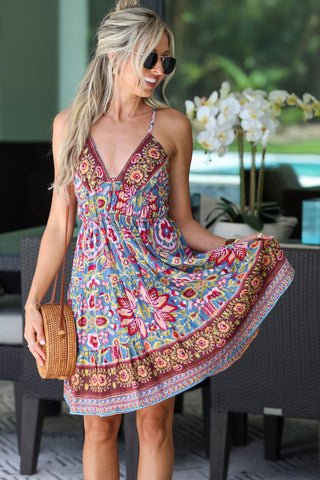Gypsy Soul Tie Back Dress - Simply Me Boutique