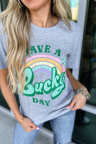 Have A Lucky Day Rainbow St Patrick's Graphic Tee - Simply Me Boutique