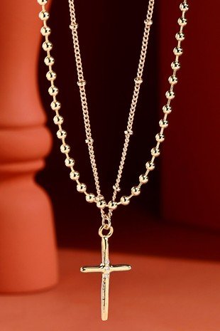 Have Faith Layered Pave Cross Necklace - Simply Me Boutique
