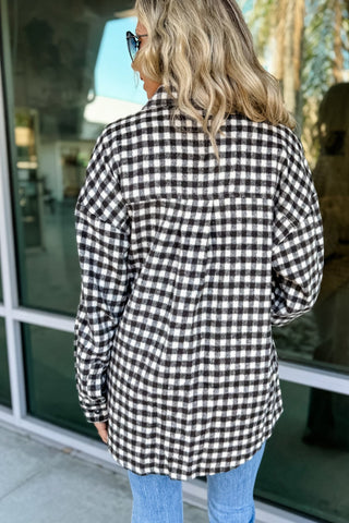 *Hayrides and Bonfires CREAM Plaid Shacket - Simply Me Boutique