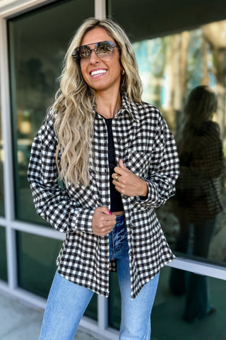 *Hayrides and Bonfires CREAM Plaid Shacket - Simply Me Boutique