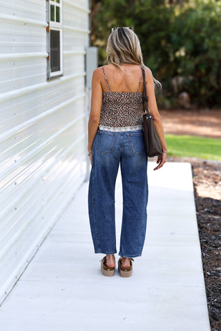 Heartbreaker Leopard Lace Tie Top - Simply Me Boutique