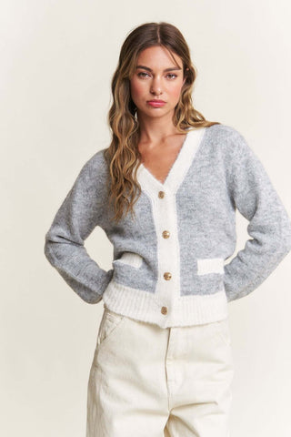 Here and Now Grey Cardigan - Simply Me Boutique