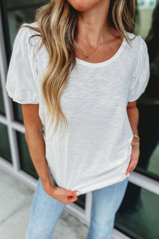 Here for You Puff Sleeve Tee - Simply Me Boutique