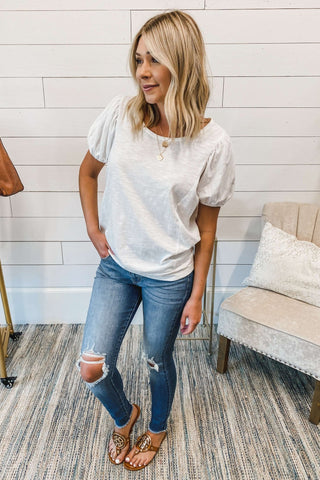 Here for You Puff Sleeve Tee - Simply Me Boutique