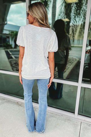 Here for You Puff Sleeve Tee - Simply Me Boutique