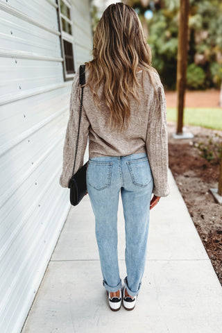 Hint of Lace Mocha Skimmer Length Cardigan - Simply Me Boutique