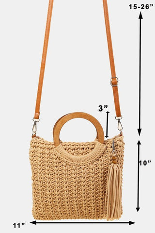 Hoop Handle Crochet Knit Tote Bag 2 COLORS! - Simply Me Boutique