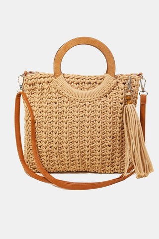 Hoop Handle Crochet Knit Tote Bag 2 COLORS! - Simply Me Boutique