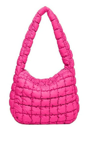 Hot Pink Quilted Carryall Bag - Simply Me Boutique
