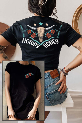 Howdy Honey Black Graphic Tee - Simply Me Boutique