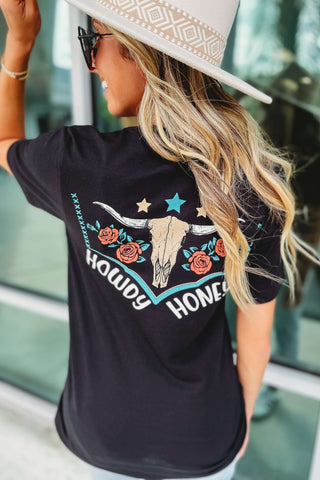 Howdy Honey Black Graphic Tee - Simply Me Boutique