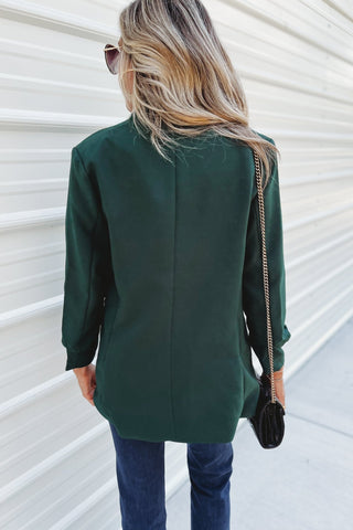 Hunter Green Power Move Ruched Blazer - Simply Me Boutique