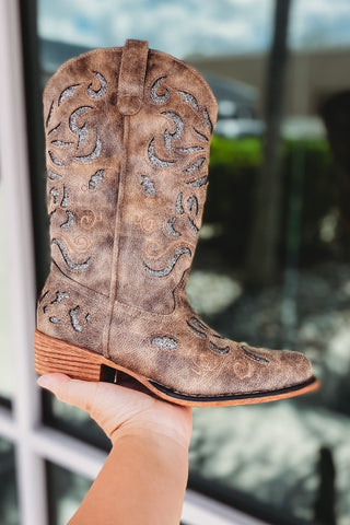 I Hope You Dance Nude Cowboy Boots - Simply Me Boutique