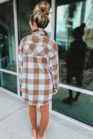 Iced Coffee Plaid Shacket - Simply Me Boutique