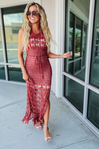 Easy Breezy Crochet Cover Up Maxi Dress