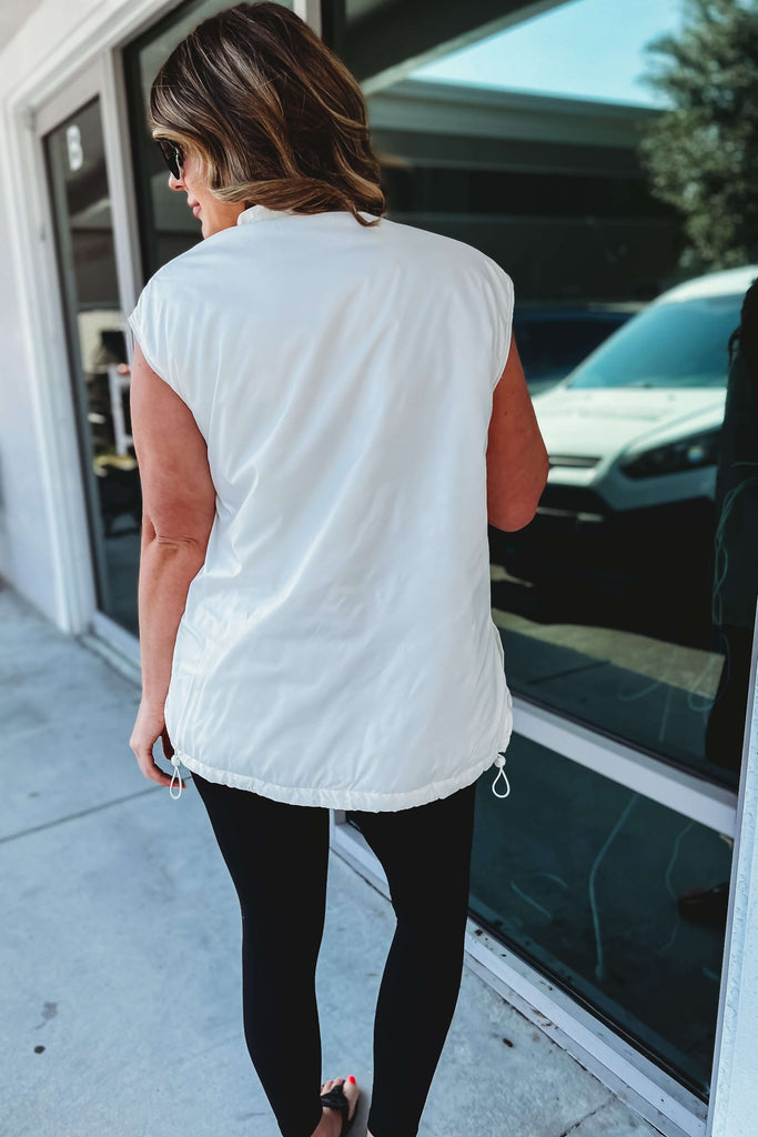 No More Problems Lightweight Oversized Ivory Vest
