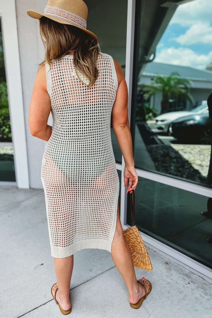 Sunshine on My Mind Lurex Open Knit Coverup