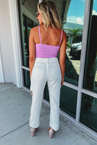 Perfect as Can Be Ribbed Cropped Cami