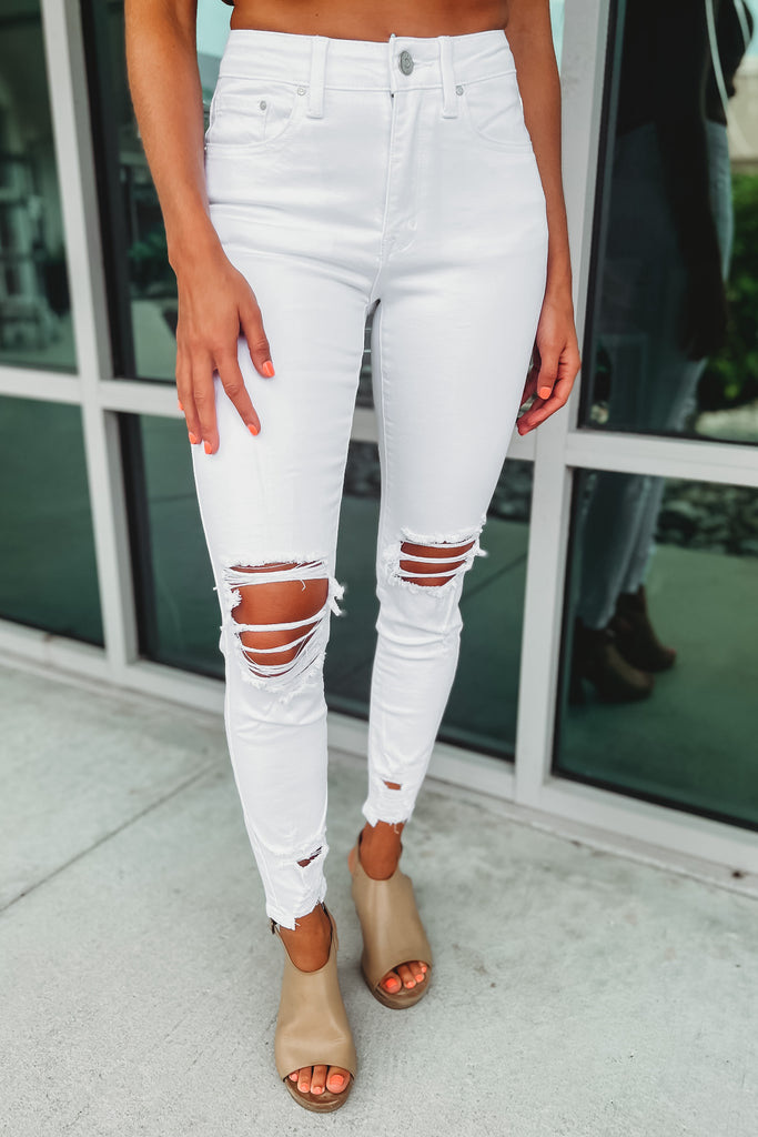 (More colors) Grace Mid High Rise Distressed Skinny Ankle Jeans