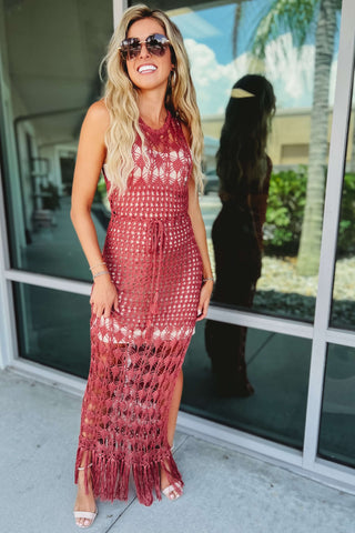 Easy Breezy Crochet Cover Up Maxi Dress