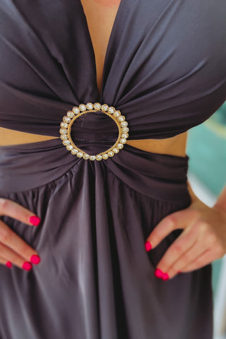Effortless Beauty O Ring Cutout Midi Dress