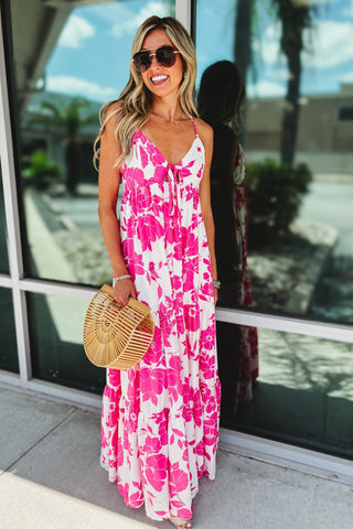 Island Bloom Pink Maxi Dress - Simply Me Boutique