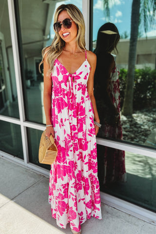 Island Bloom Pink Maxi Dress - Simply Me Boutique