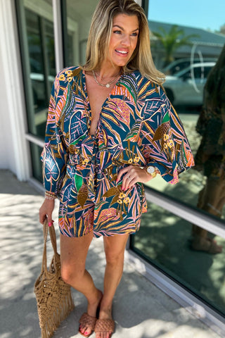 Island Muse Batwing Romper - Simply Me Boutique