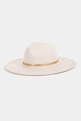 Ivory Embroidered Ribbon Hat - Simply Me Boutique