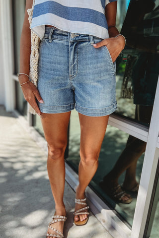JUDY BLUE Brynn Trouser Shorts - Simply Me Boutique