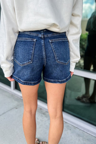 JUDY BLUE Charlotte High Rise Double Button Denim Shorts - Simply Me Boutique