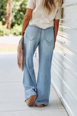 Judy Blue Colette Lightweight High Rise Jeans Palazzo Pants - Simply Me Boutique