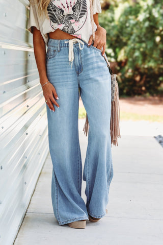 Judy Blue Colette Lightweight High Rise Jeans Palazzo Pants - Simply Me Boutique