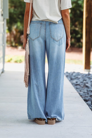 Judy Blue Colette Lightweight High Rise Jeans Palazzo Pants - Simply Me Boutique